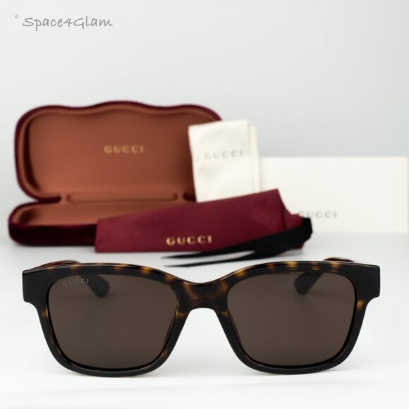 BRAND NEW Gucci GG1716S 002 Havana Brown Square Unisex Sunglasses - Picture 3 of 8